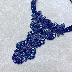 Steve Madden black setting with colorful stone necklace